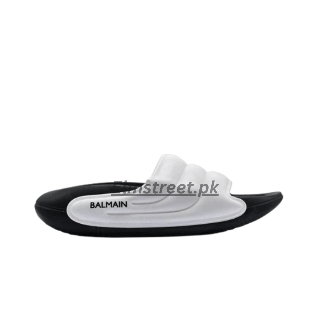 Balmain Slippers White Black - AAA Quality Product elmstreet.pk